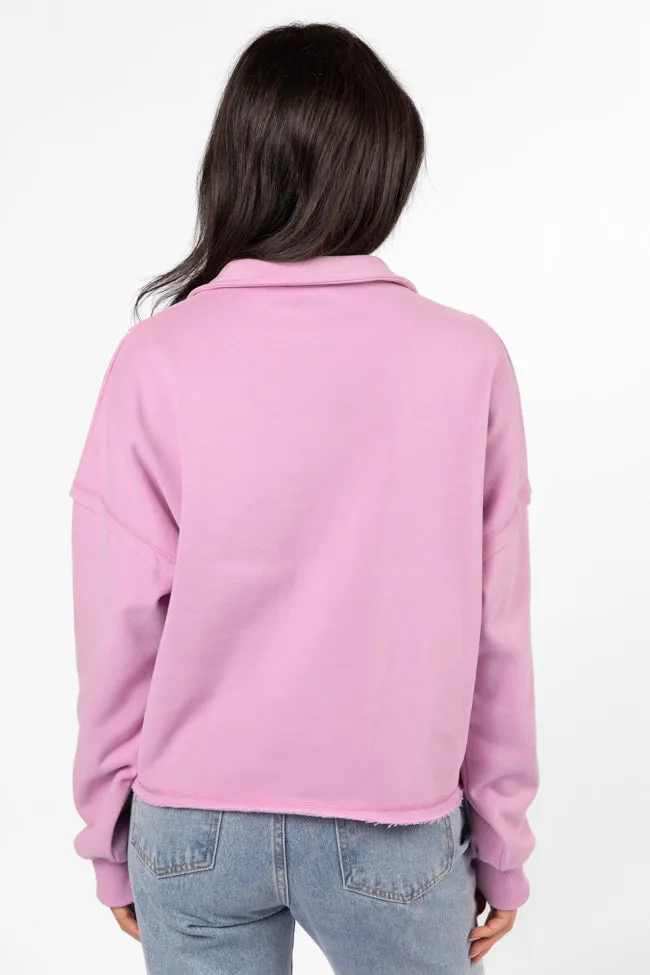 Chill Factor Purple Quarter Zip Pullover Sweatshirt FINAL SALE sold by Pink Lily product image thumbnail 5