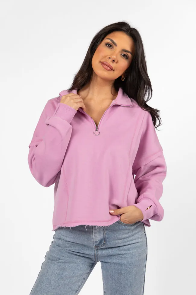 Chill Factor Purple Quarter Zip Pullover Sweatshirt FINAL SALE sold by Pink Lily