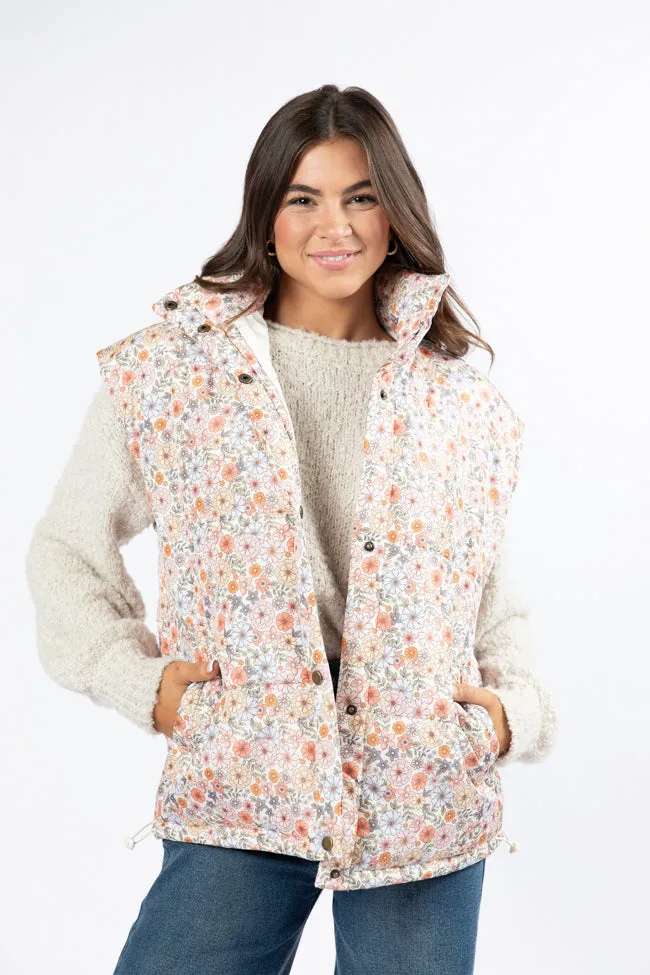 Cool Down Multi Floral Printed Puffer Vest FINAL SALE sold by Pink Lily product image thumbnail 4