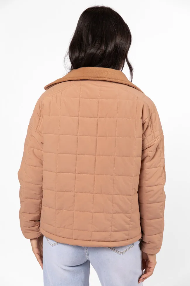 Vail Valley Brown Lightweight Puffer Jacket FINAL SALE sold by Pink Lily product image thumbnail 5