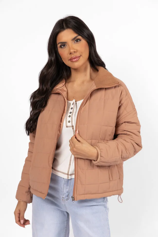 Vail Valley Brown Lightweight Puffer Jacket FINAL SALE sold by Pink Lily