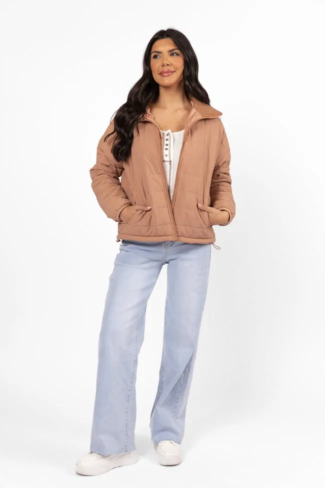 Vail Valley Brown Lightweight Puffer Jacket FINAL SALE sold by Pink Lily product image thumbnail 2