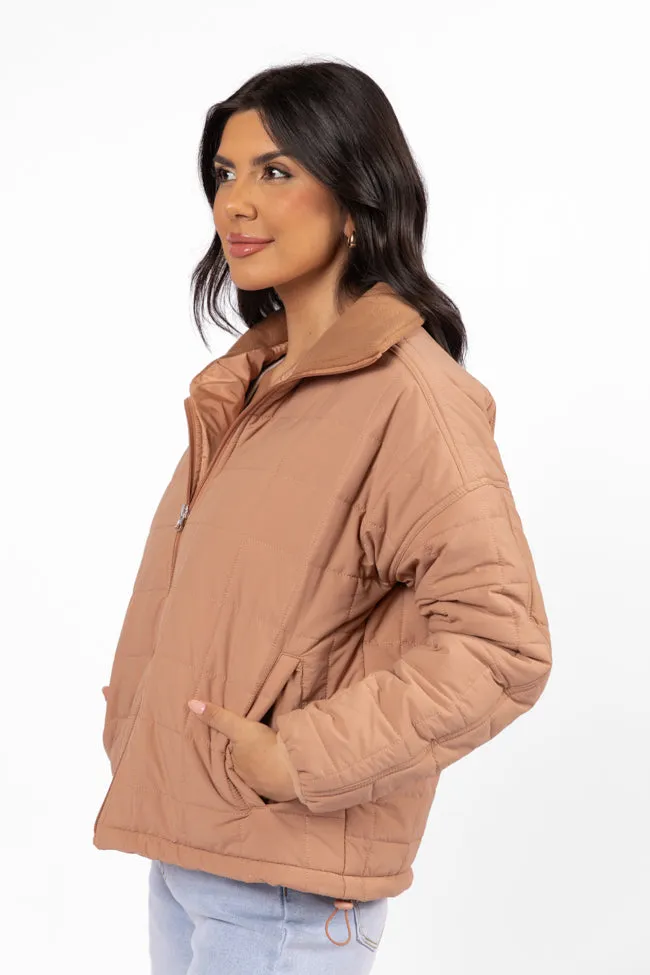 Vail Valley Brown Lightweight Puffer Jacket FINAL SALE sold by Pink Lily product image thumbnail 4