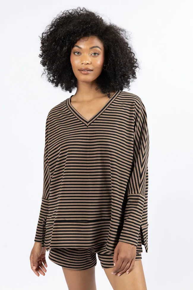 No Complaints Mocha and Black Striped Top FINAL SALE sold by Pink Lily product image thumbnail 3