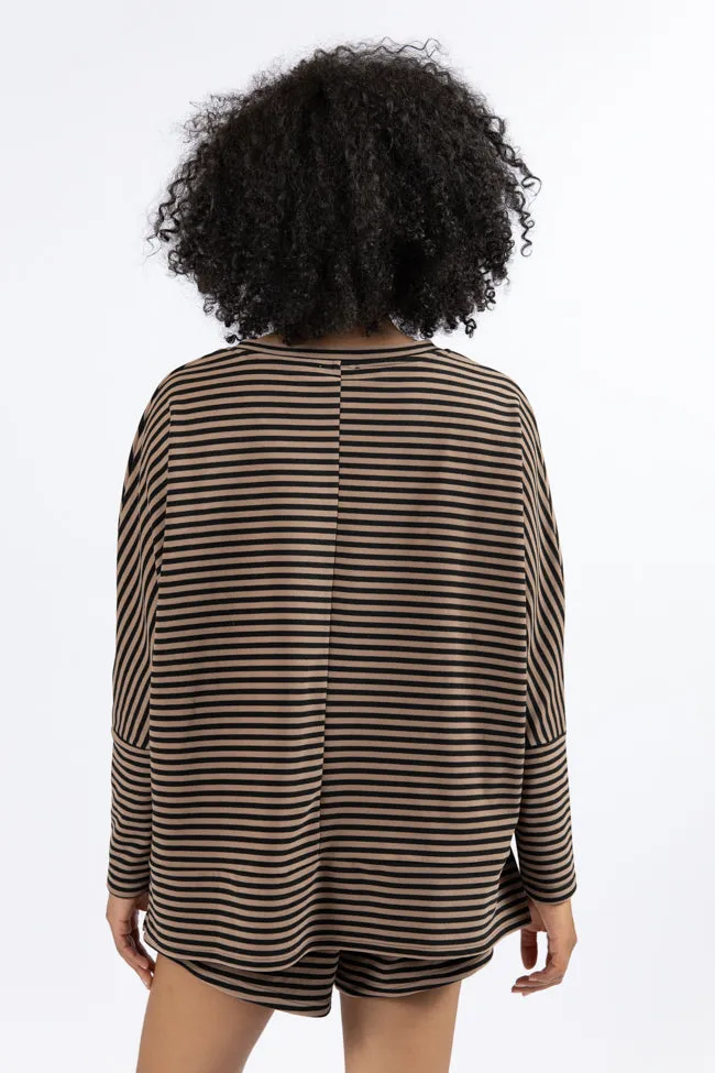 No Complaints Mocha and Black Striped Top FINAL SALE sold by Pink Lily product image thumbnail 5