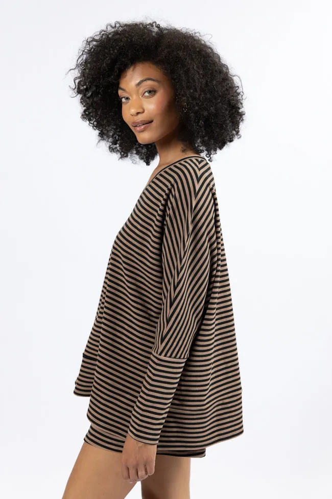 No Complaints Mocha and Black Striped Top FINAL SALE sold by Pink Lily product image thumbnail 4