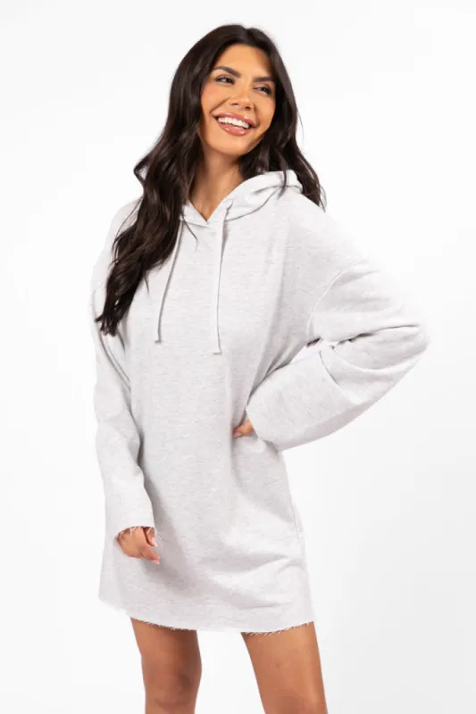 Keep On Heather Grey Hoodie Style Knit Dress FINAL SALE sold by Pink Lily