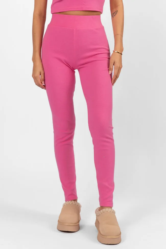 Outta Sight Pink Brushed Rib Leggings FINAL SALE sold by Pink Lily