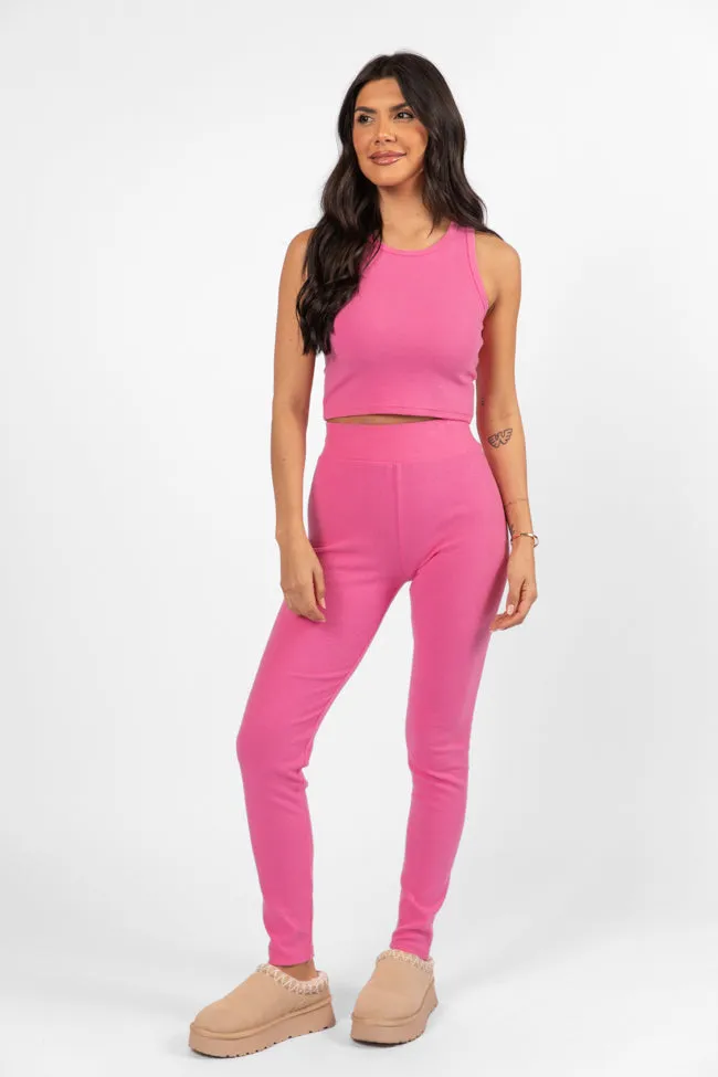 Outta Sight Pink Brushed Rib Leggings FINAL SALE sold by Pink Lily product image thumbnail 2