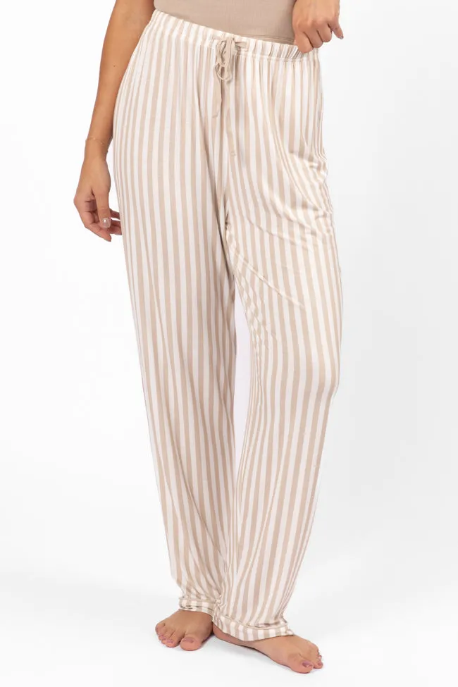 Good To Get Away Neutral Stripe Pajama Pants FINAL SALE sold by Pink Lily