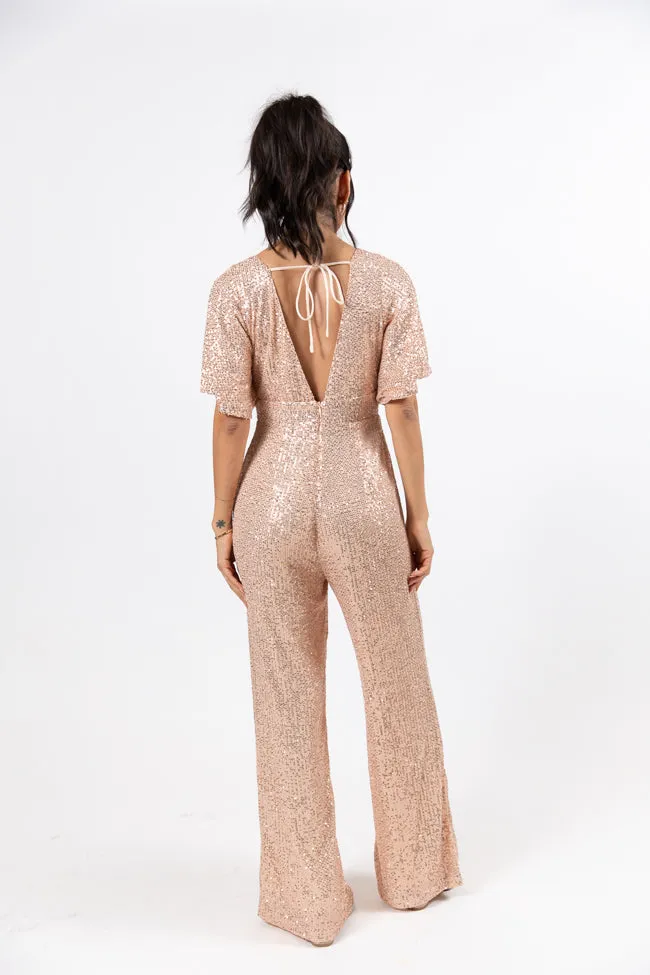 Martini Moments Champagne Sequin Jumpsuit FINAL SALE sold by Pink Lily product image thumbnail 5