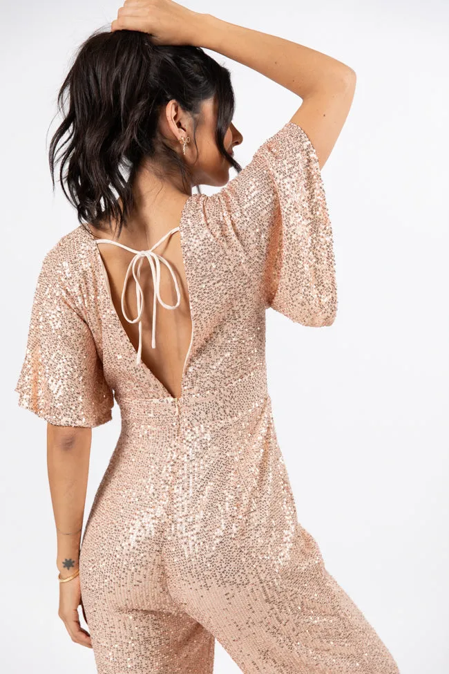 Martini Moments Champagne Sequin Jumpsuit FINAL SALE sold by Pink Lily product image thumbnail 3