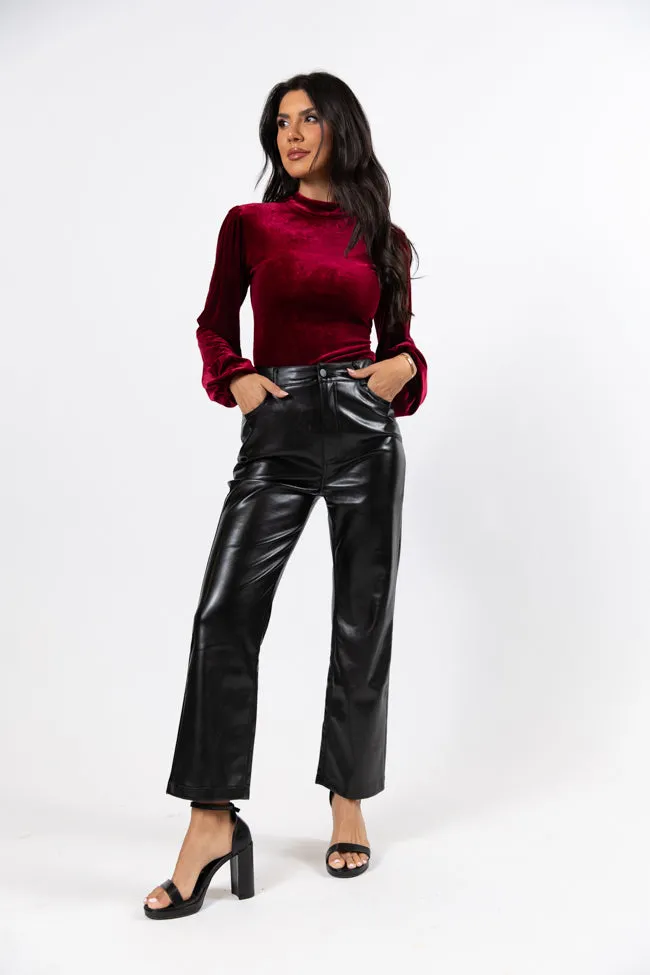 Memorable Nights Black Wide Leg Faux Leather Pants FINAL SALE sold by Pink Lily product image thumbnail 2