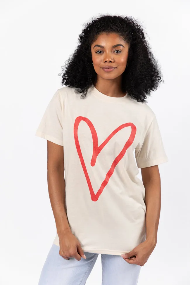 Heart Sketch Ivory Comfort Color Graphic Tee sold by Pink Lily product image thumbnail 4