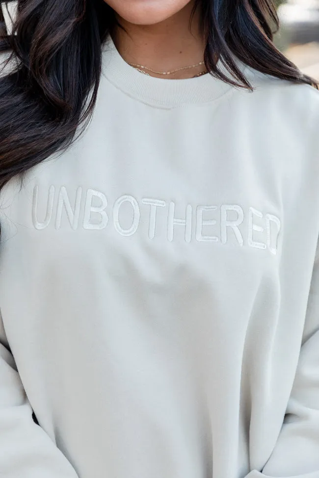 Unbothered Embroidered Ivory Oversized Sweatshirt FINAL SALE sold by Pink Lily product image thumbnail 2
