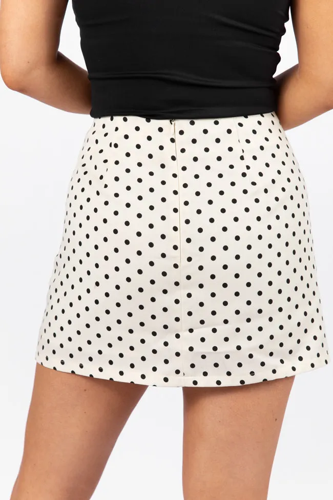 Believe Me Ivory and Black Polka Dot Mini Skort FINAL SALE sold by Pink Lily product image thumbnail 5