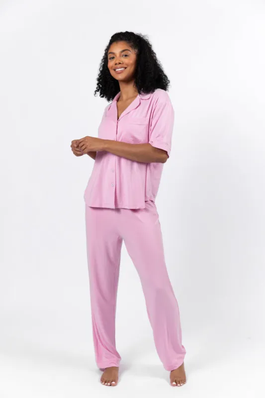 Good To Get Away Pink Bamboo Pajama Set FINAL SALE sold by Pink Lily
