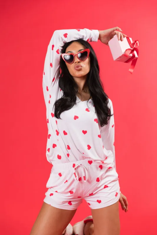 Dreaming Of You Heart Printed Pajama Set FINAL SALE sold by Pink Lily