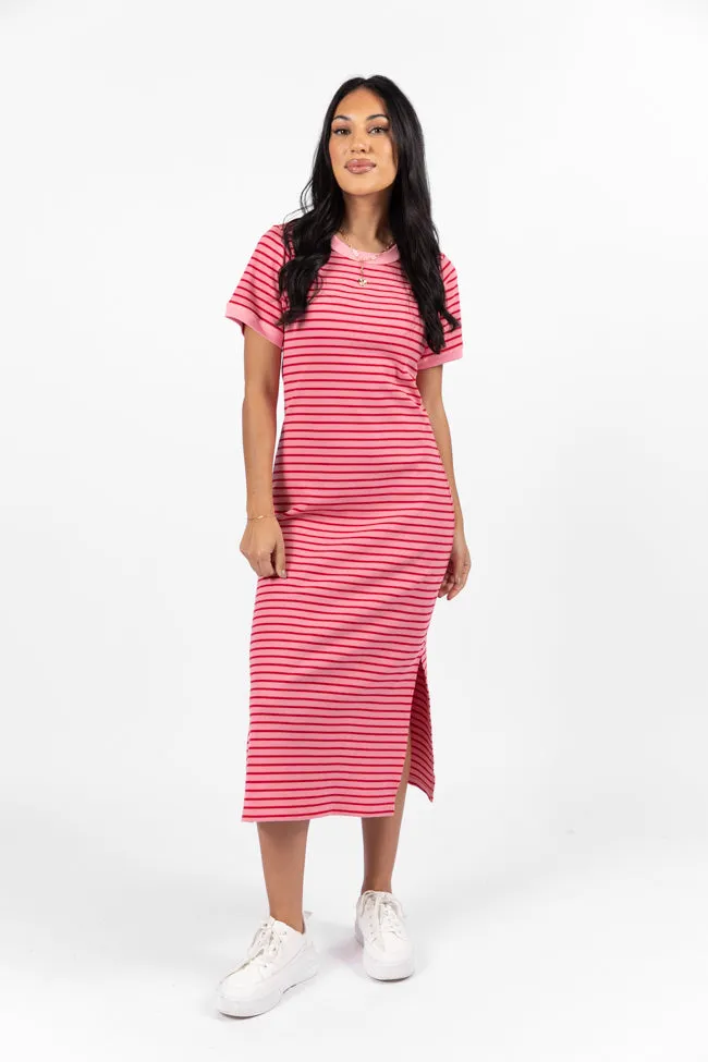 All Of You Pink and Red Striped Knit Dress FINAL SALE sold by Pink Lily
