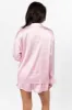 Early Riser Pale Pink Satin Pajama Top FINAL SALE sold by Pink Lily