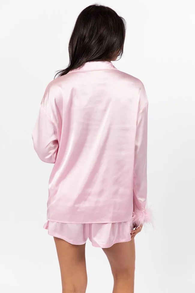 Early Riser Pale Pink Satin Pajama Top FINAL SALE sold by Pink Lily product image thumbnail 5