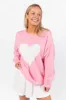 In My Heart Pink and Ivory Cable Knit Heart Sweater FINAL SALE sold by Pink Lily