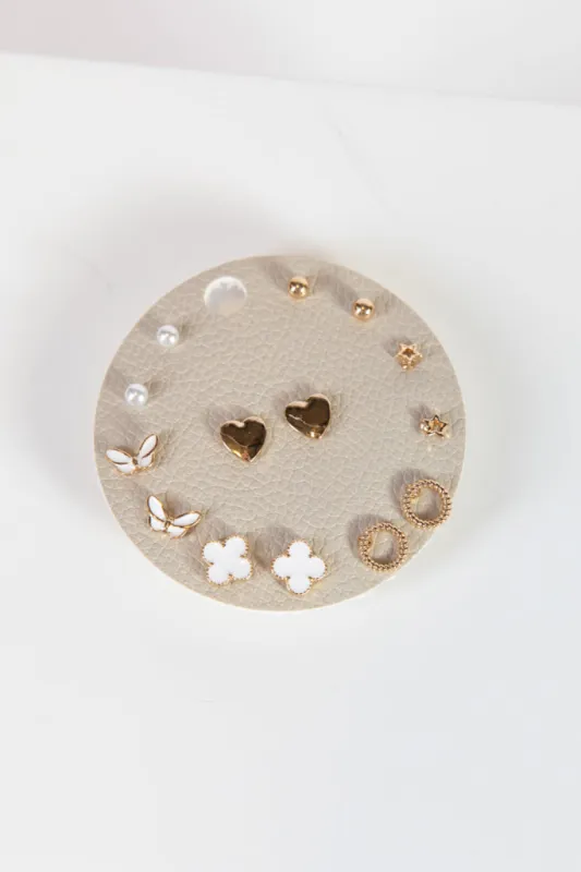 Gold Heart Stud Earring Set FINAL SALE sold by Pink Lily
