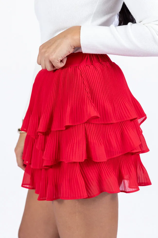 Rumors Run Red Tiered Ruffle Skort FINAL SALE sold by Pink Lily product image thumbnail 4