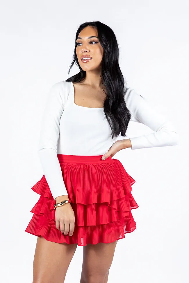 Rumors Run Red Tiered Ruffle Skort FINAL SALE sold by Pink Lily product image thumbnail 3