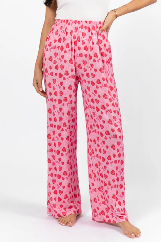 Sweet Dreams Strawberry Hearts Pajama Pants FINAL SALE sold by Pink Lily