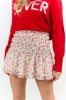 Cross My Path Ivory and Red Drop Smocked Waist Mini Skort FINAL SALE sold by Pink Lily