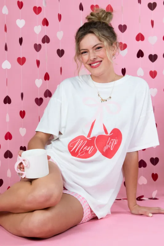 Mon Cheri Hyfve Off White Oversized Graphic Tee sold by Pink Lily