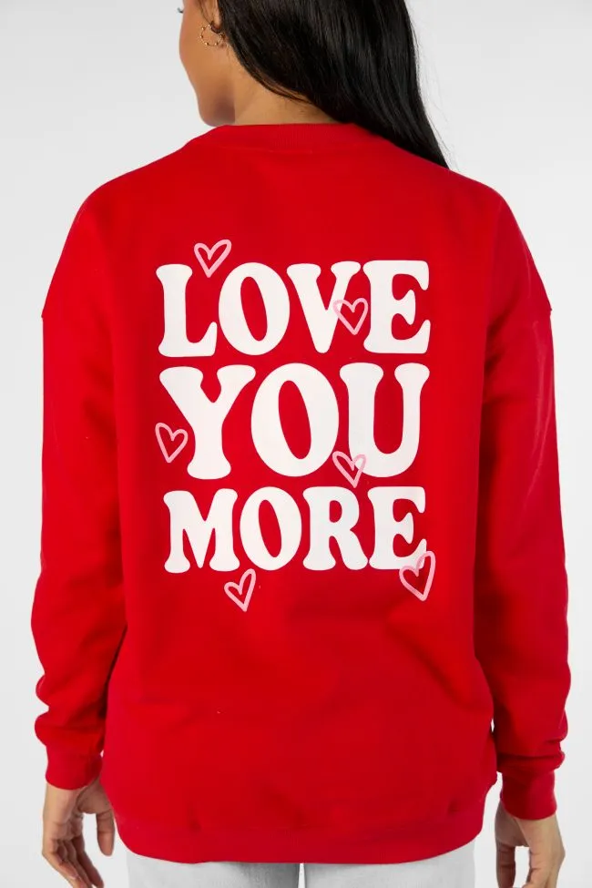Love You More Red Oversized Graphic Sweatshirt sold by Pink Lily product image thumbnail 4