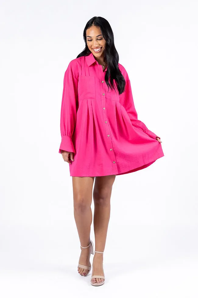 Write This Down Pink Button Up Shirt Dress FINAL SALE sold by Pink Lily product image thumbnail 2