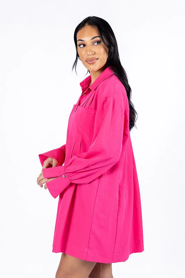 Write This Down Pink Button Up Shirt Dress FINAL SALE sold by Pink Lily product image thumbnail 4