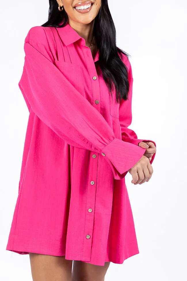 Write This Down Pink Button Up Shirt Dress FINAL SALE sold by Pink Lily product image thumbnail 3