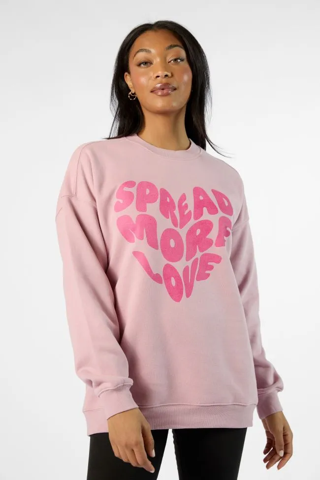 Spread More Love Mauve Oversized Graphic Sweatshirt sold by Pink Lily product image thumbnail 2