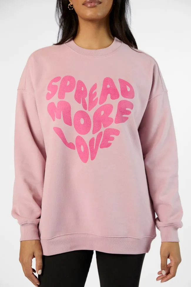 Spread More Love Mauve Oversized Graphic Sweatshirt sold by Pink Lily product image thumbnail 3