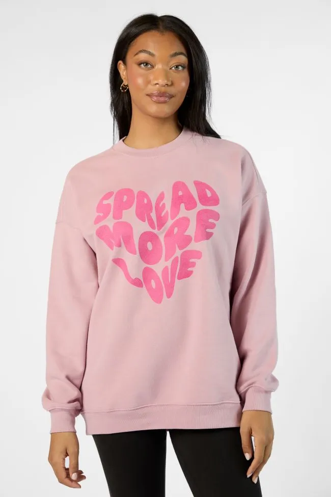 Spread More Love Mauve Oversized Graphic Sweatshirt sold by Pink Lily