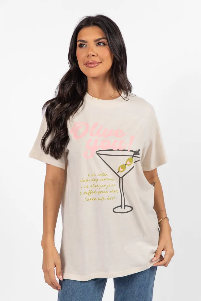 Olive You Ivory Comfort Color Graphic Tee sold by Pink Lily product image thumbnail 4