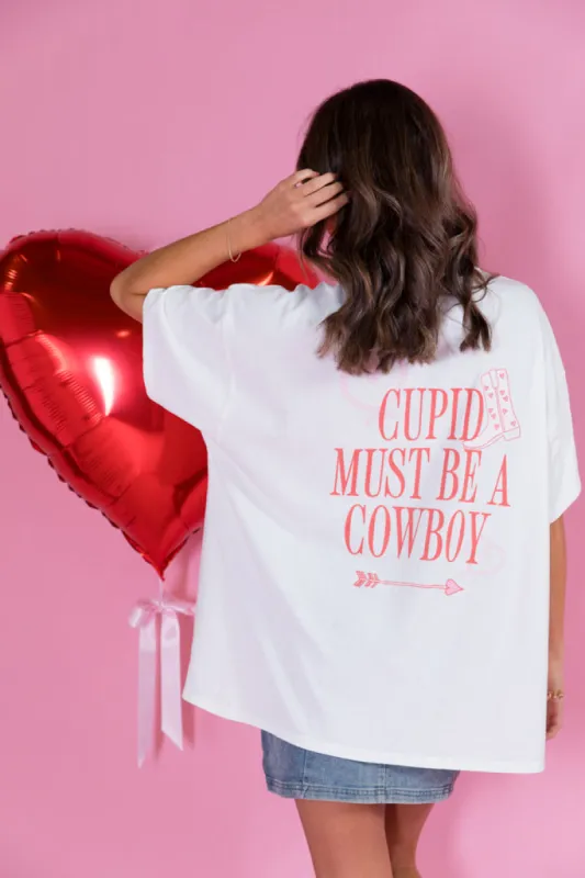 Cupid Must Be a Cowboy Hyfve Off White Oversized Graphic Tee sold by Pink Lily