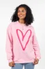 Heart Sketch Light Pink Oversized Graphic Sweatshirt sold by Pink Lily