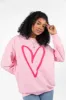 Heart Sketch Light Pink Oversized Graphic Sweatshirt sold by Pink Lily