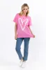 Heart Sketch Hot Pink Oversized Graphic Tee sold by Pink Lily