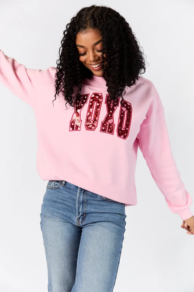 XOXO Patch Light Pink Oversized Sweatshirt FINAL SALE sold by Pink Lily