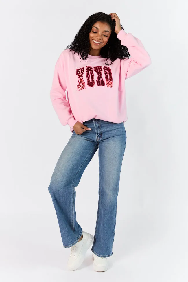XOXO Patch Light Pink Oversized Sweatshirt FINAL SALE sold by Pink Lily product image thumbnail 2