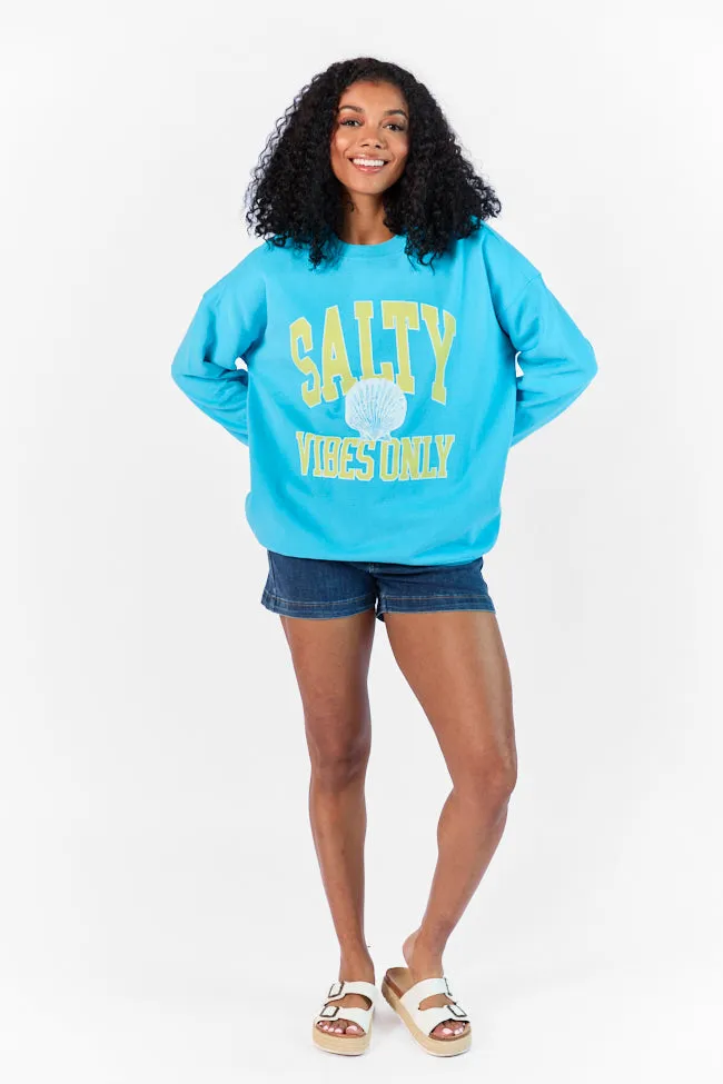 Salty Vibes Only Aqua Graphic Sweatshirt sold by Pink Lily product image thumbnail 3