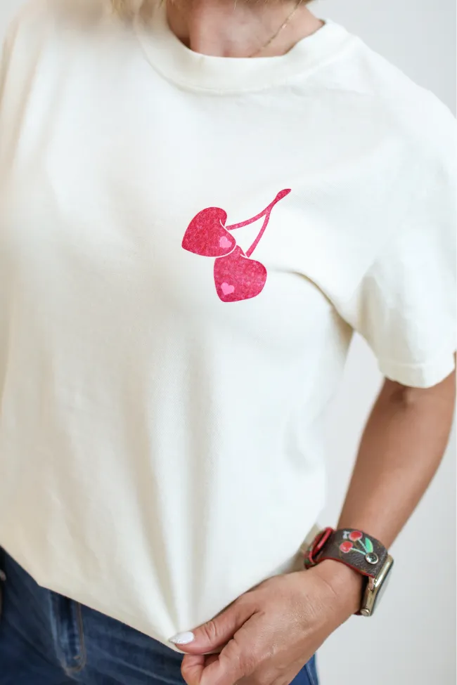 I Love You Cherry Much Ivory Comfort Color Graphic Tee Kalee Rogers X Pink Lily sold by Pink Lily product image thumbnail 2