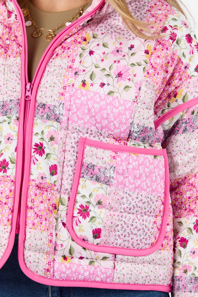 Going For It Floral Printed Zip Up Jacket FINAL SALE sold by Pink Lily product image thumbnail 5