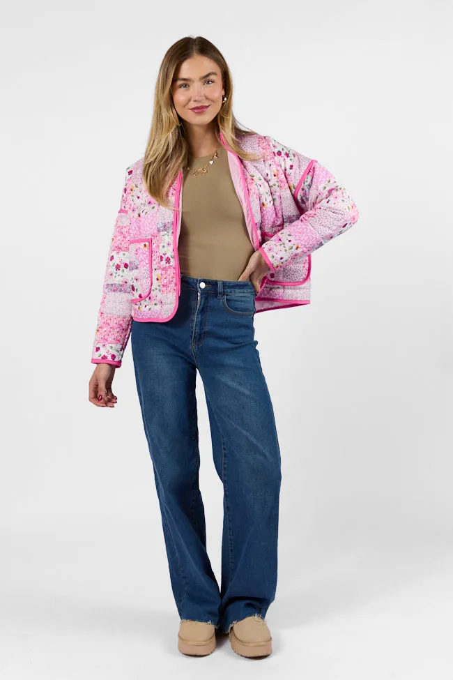Going For It Floral Printed Zip Up Jacket FINAL SALE sold by Pink Lily product image thumbnail 3